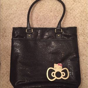 Black Sparkle Glitter Hello Kitty Tote Purse ✨🐱🎀